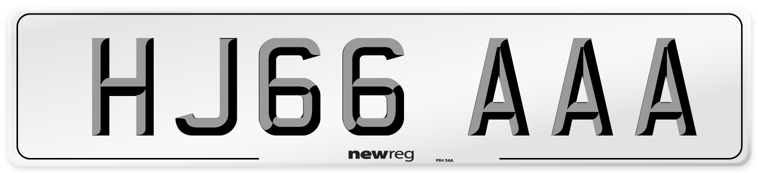 HJ66 AAA Number Plate from New Reg